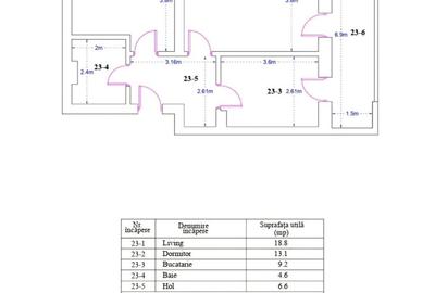 Apartament cu 2 camere decomandat în Titan
