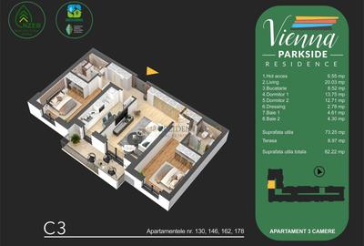 Parc Tudor Arghezi - Apartament 3 camere, decomandat - Comision 0% - 8