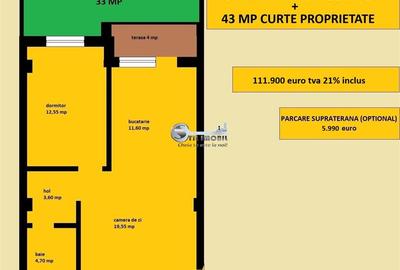 Apartament 2 camere nou, vanzare in Iasi Valea Lupului, curte proprie - 14