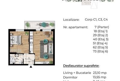 Apartament 2 camere spatios, bloc nou, metrou Berceni - 5 min.