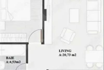 Apartament cu 2 camere semidecomandat în Florești