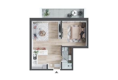 Apartament cu 2 camere în Nufărul