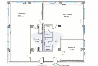 0% COMISION! Spatiu modern de birour,i 220mp, parcari, Calea Turzii - 15