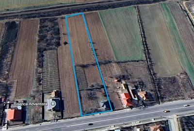 Casa Bradesti , teren  intravilan 7952 mp , deschidere 33 m la DE 70 - 3