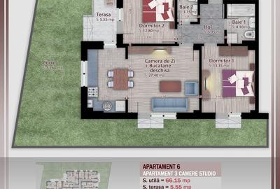 AP. 3CAM.+GRADINA IN BLOC P+3 / INCALZIRE PARDOSEALA,TRIPAN! - 1