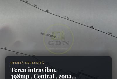 Teren Construcții intravilan de 398 mp, în Central