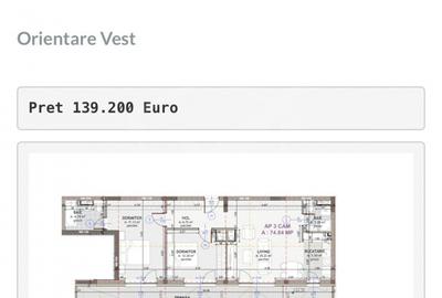 Apartament cu 3 camere semidecomandat în Florești