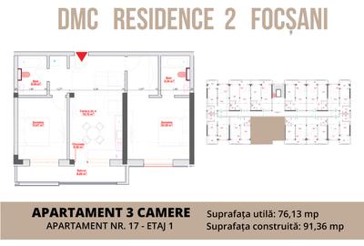Apartament 3 camere-Zona Lidl Nord-76 mp - 2