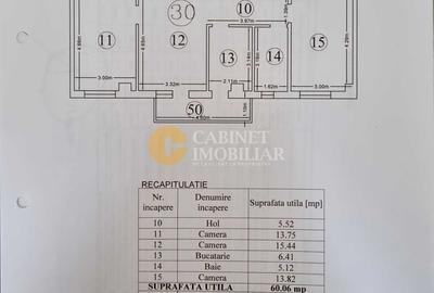 CUG bloc 2020 INTABULAT - 3 camere - etaj 3/6 cu lift - 65mp - mobilat - 6