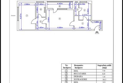 De vanzare 2 camere semi-decomandate , strada Letea , Bacau , etaj 1 din 4 - 9