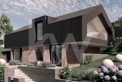 Casă arhitectură modernă cu panoramă spre Munții Făgăraș și Cetatea Cisnădioara - 1