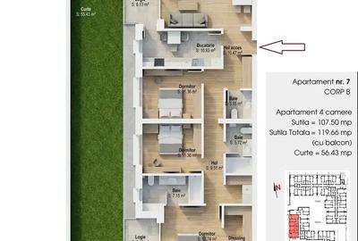 Apartament 4 camere cu curte, decomandat bloc nou Trapezului / 1 Decembrie - 5