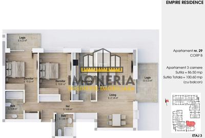 Empire Residence Tornadei 2 – Comision 0% – 3 camere premium, metrou 1 Decembrie - 10