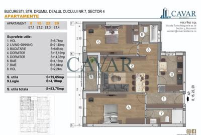 Apartament cu 3 camere decomandat în Brâncoveanu