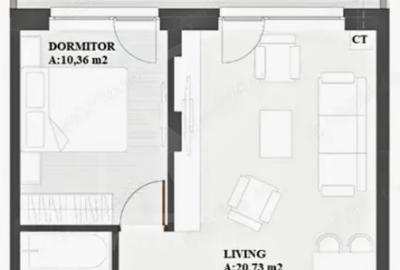 Apartament cu 2 camere decomandat în Florești