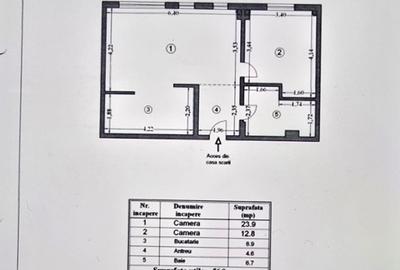 Apartament cu 2 camere decomandat în Central