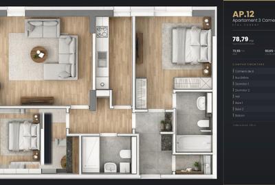 Apartament cu 3 camere decomandat în Ștefăneștii de Jos