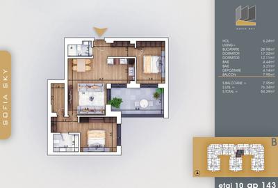 Apartament cu 3 camere decomandat în Theodor Pallady