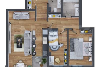 Apartament cu 3 camere decomandat în Dacia