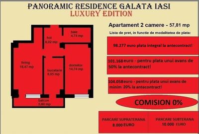 Apartament 2 camere de vanzare in Iasi, Galata, 57,81 mp, bloc nou - 2