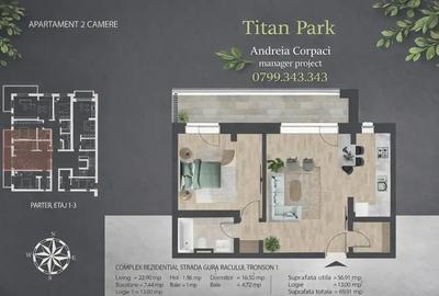 Apartament cu 2 camere semidecomandat în Theodor Pallady