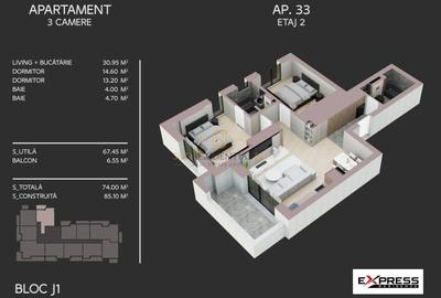 Apartament modern cu 3 camere de vanzare, Metrou Aparatorii Patriei - 8
