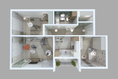 Apartament cu 3 camere semidecomandat în Central