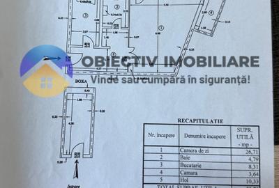 Garsoniera spatioasa de vanzare – 67,76 mp – Zona 1 Mai - 13
