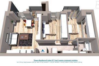 Apartament modern cu 3 camere, 2 balcoane si parcare – Zona Soarelui - 11
