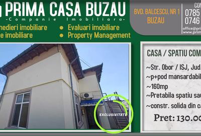 CASA SPATIU COMERCIAL ZONA ISJ BUZAU 160MP PRET: 130.000 COMISION 0