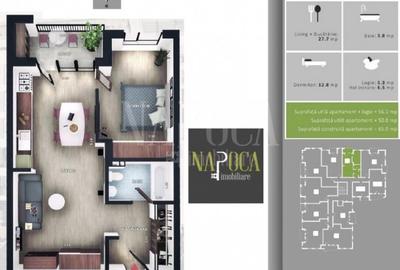 Apartament cu 2 camere semidecomandat în Florești