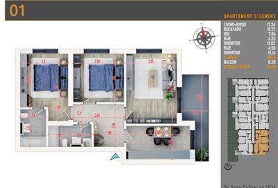 (AP1/P/BL2) 3 camere, Titan - Pallady - Metrou Teclu