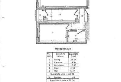 Apartament 2 camere 61mp utili mobilat etaj 2 SUD parcare Th Pallady - 17