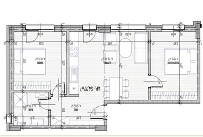 Apartament cu 3 camere semidecomandat în Baciu