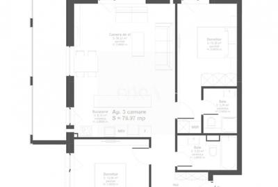 Apartament cu 3 camere decomandat în Sopor