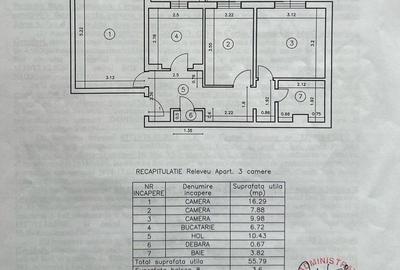 Apartament cu 3 camere decomandat, mobilat în Baza 3