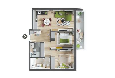 Apartament 3 camere Open Space | Finisat | Tip Paris | PRIMA Urbana3 - 2