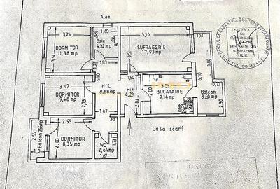 Bld.Tomis - Mega - Apartament 3 camere decomandat su.88mp. - 2
