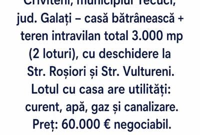 Casă bătrânească + teren intravilan total 3.000 mp - 1