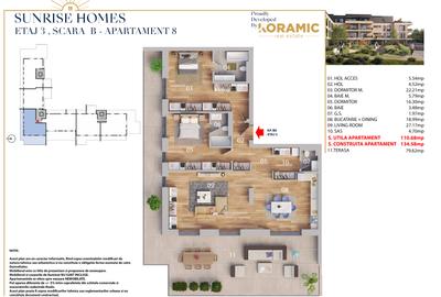 Apartament 3 camere SUNRISE HOMES  111 m.p. utili plus 80 m.p. terasa - 12