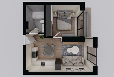 Apartament 1 Camera | Zona de noapte separată | 3m Înălțime  - AVANGARDE FOREST - 7