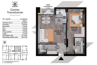 TRANSILVANIA RESIDENCE APARTAMENT 2 CAMERE FATADA VENTILATA - 13
