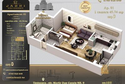 Jabri Residence vinde apartament 1 camera  Calea Aradului - Piata Verde - 11
