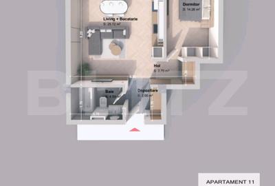 Apartament cu 2 camere open-space în Păcurari
