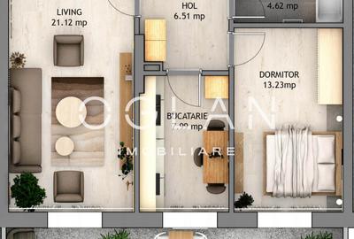 Apartament 2 cam nou, decomandat, bloc cu lift, zona Doamna Stanca - 1