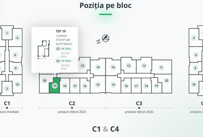 Apartamente cu 1 camera, 41 mp, etaj 1, lift, bloc nou, Tatarasi, langa tramvai - 7