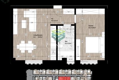 Apartament cu 2  camere// loc de parcare gratuit - 17
