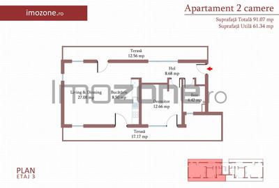 Apartament cu 2 camere decomandat în Militari