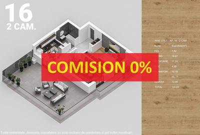 Apartament cu 2 camere decomandat în Titan