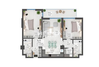 Apartament cu 3 camere | Noua | 97 mp Utili - 2